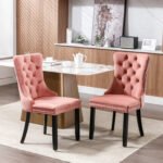 High-end Tufted Solid Wood Contemporary Velvet Upholstered Dining Chair (Set of 2) - Image 7