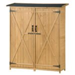 Outdoor Wooden Storage Shed with Waterproof Asphalt Roof - Image 4