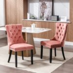 High-end Tufted Solid Wood Contemporary Velvet Upholstered Dining Chair (Set of 2) - Image 2