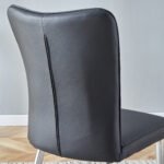 Modern minimalist dining chairs black PU leather (Set of 2) - Image 15