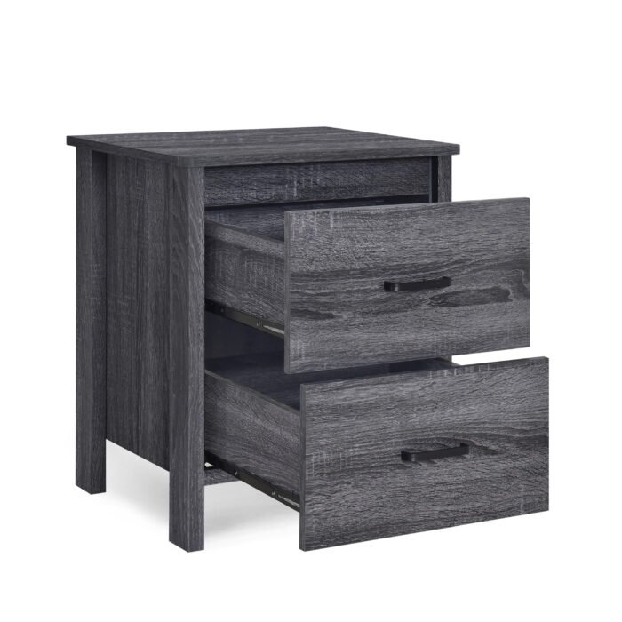 Wooden Nightstand with 2 drawers - Image 7