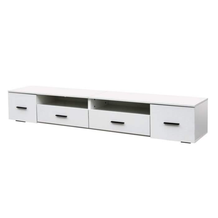 Modern White TV Stand for Entertainment Center (Up to 90 Inch) - Image 8