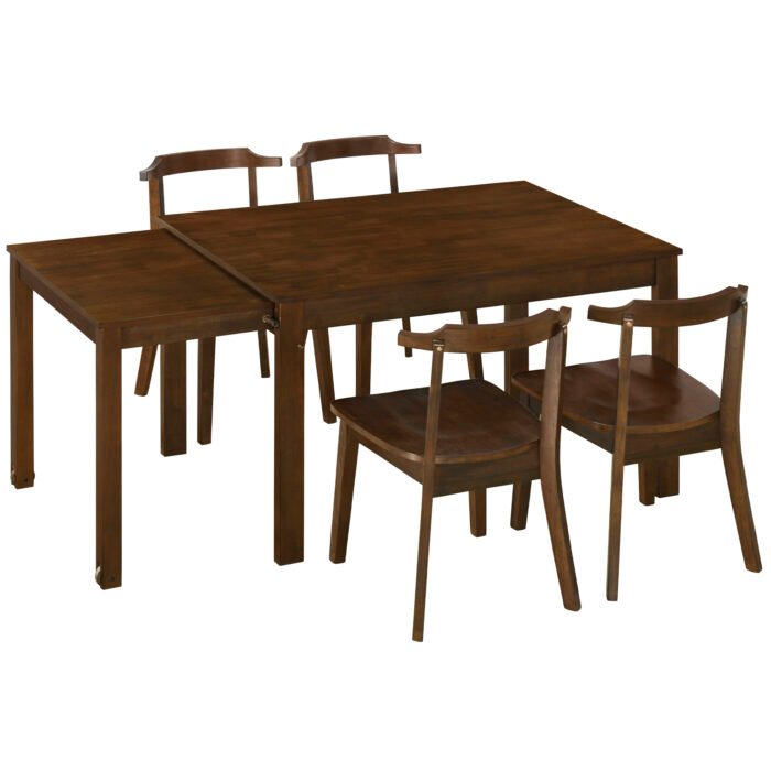 5 piece dining table set with expandable table and wheels - Image 9