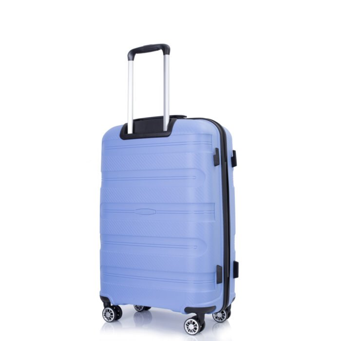 3 Piece Set Hardshell PP Luggage Sets Lightweight with TSA Lock (20/24/28) Blue - Image 9