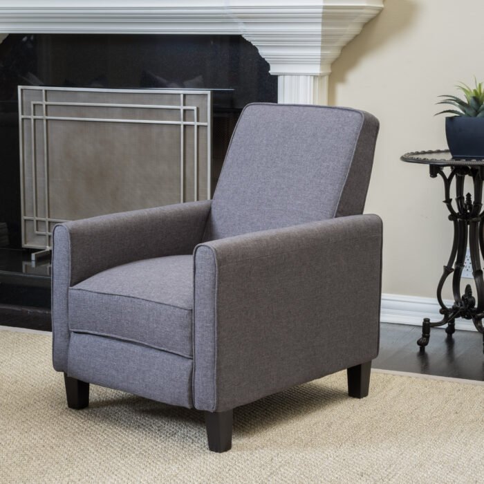 Elegant Gray Fabric Push Back Chair - Image 4