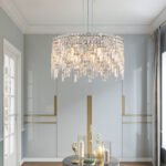 Deluxe round silver crystal chandelier - Image 5