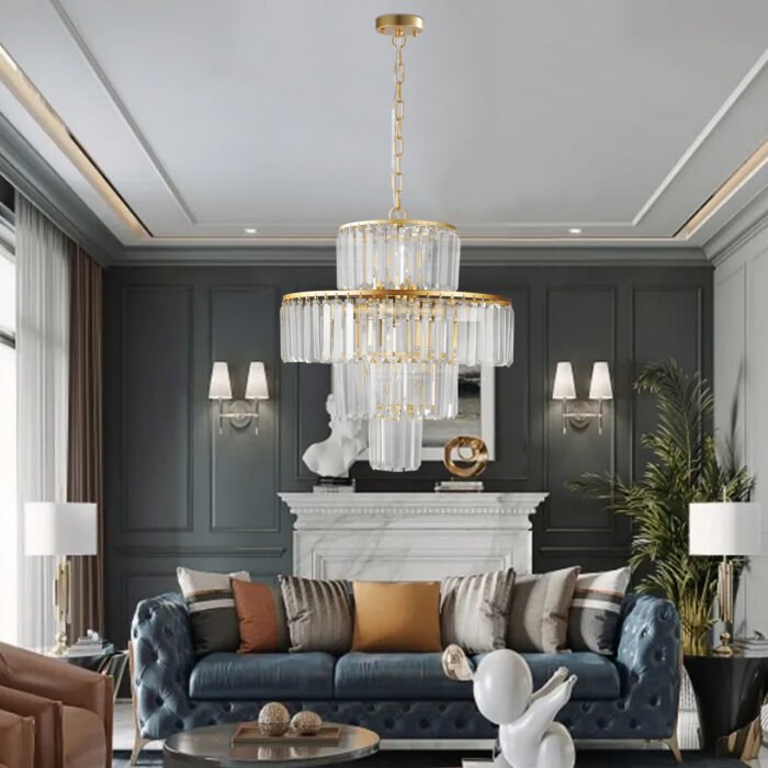 Crystal Chandelier Lights Fixture Hanging Pendant - Image 3