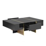 Multifunctional rectangular coffee table with 2 drawers - Image 14