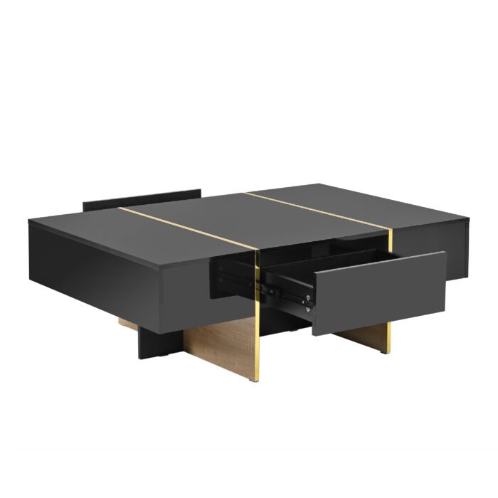Multifunctional rectangular coffee table with 2 drawers - Image 14
