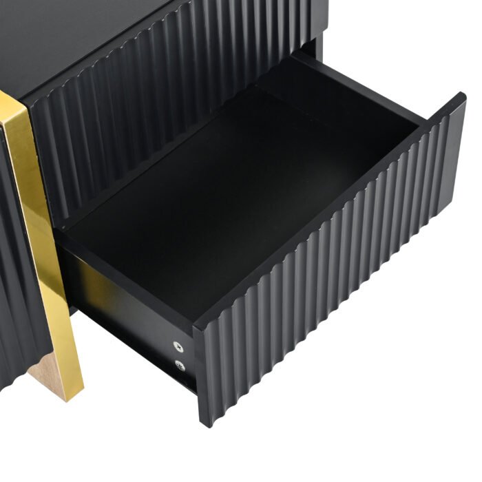 Luxury Fluted TV Stand Entertainment Center with Storage Cabinets (Up to 80") - Image 16