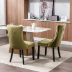 High-end Tufted Solid Wood Contemporary Velvet Upholstered Dining Chair (Set of 2) - Image 2