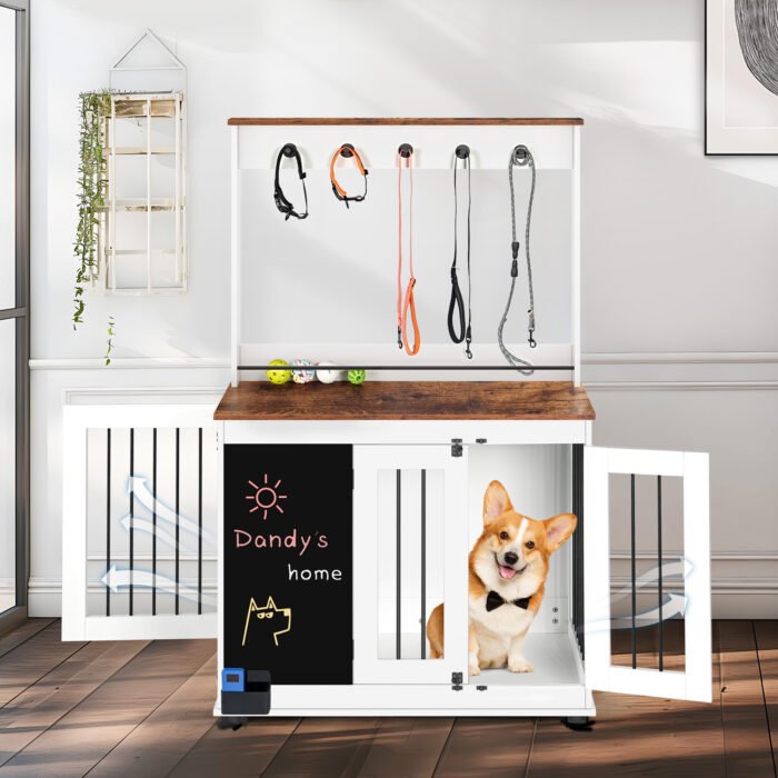 Dog wooden kennel with double doors - Image 2