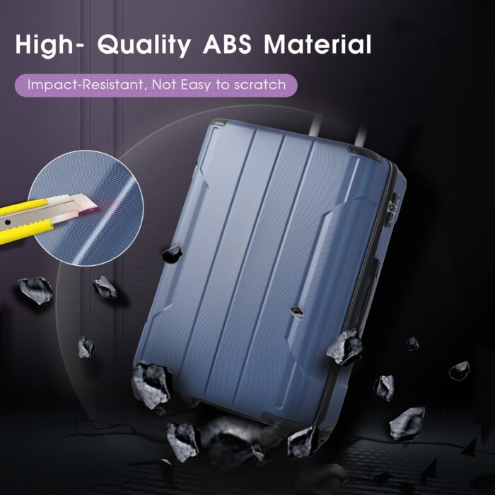 20″ Carry on Luggage Lightweight Suitcase, Spinner Wheels, Blue - Image 8