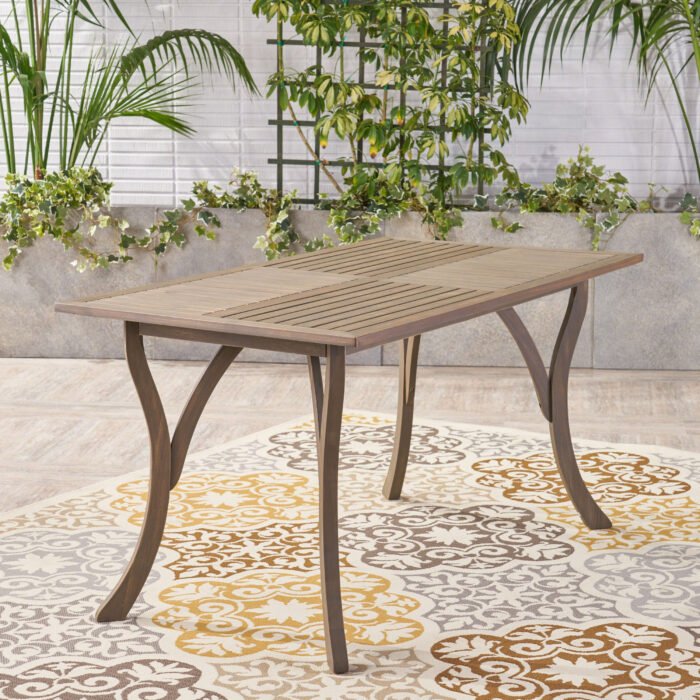 Rectangular Outdoor Acacia Wooden Table - Image 3