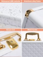 Portable makeup case with LED mirror and brush holder - Image 18