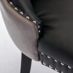 Tufted Solid Wood Contemporary PU and Velvet Upholstered Dining Chair (Set of 2) - Image 18