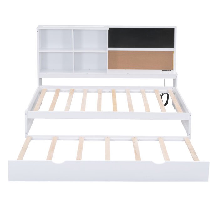 Twin Size Daybed with Storage Shelves and USB Ports and Twin Size Trundle - Image 8