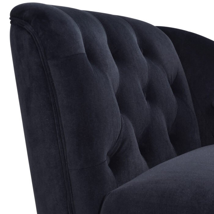 Velvet right arm Chaise Longue with button cluster and solid wood legs - Image 20