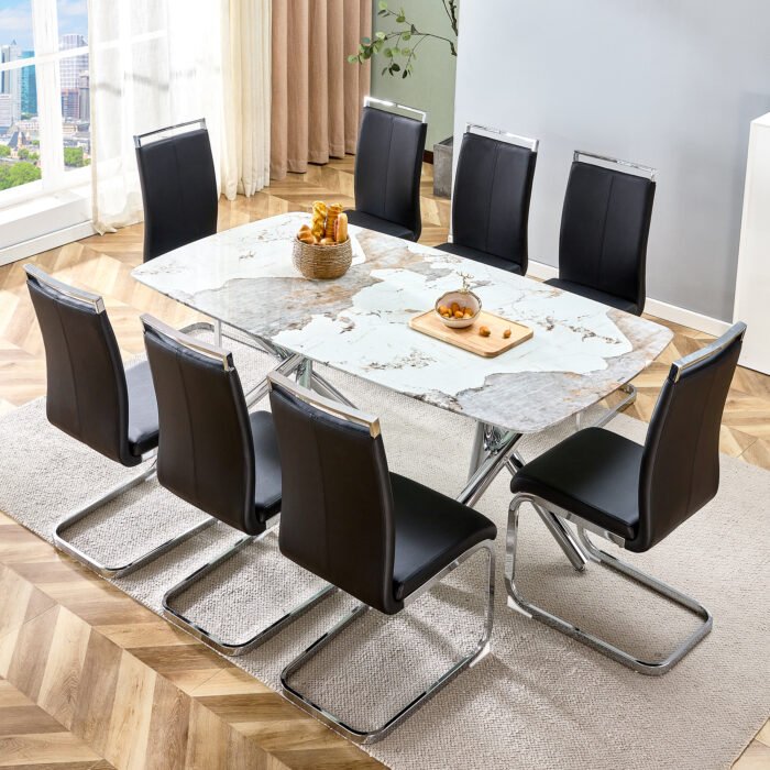 Large modern minimalist rectangular dining table - Image 9