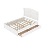 Wood Queen Size Platform Bed with Twin Size Trundle and 2 Drawers - Image 13