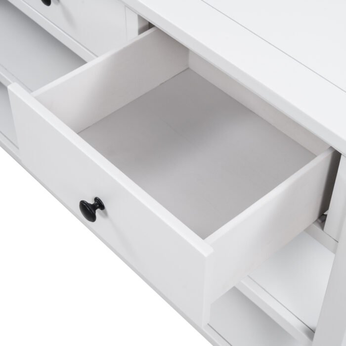 Retro Design Entrance Console with Two Open Shelves - Image 19