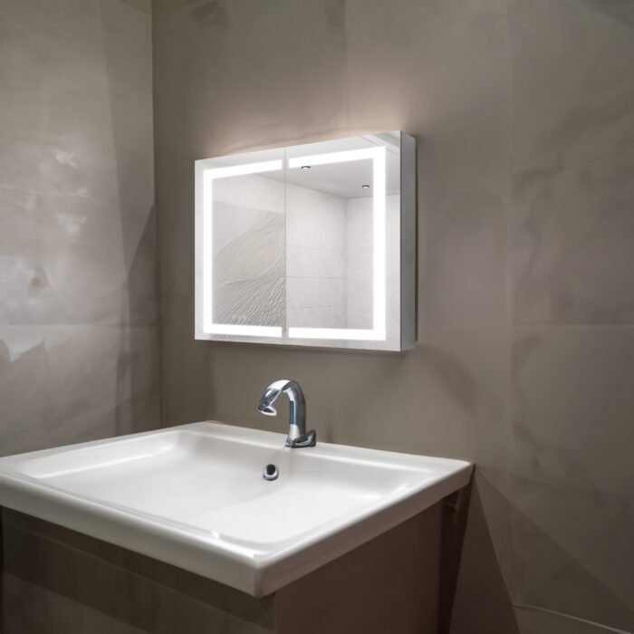 Medicine Cabinet with LED, Anti-Fog, Waterproof (36x30) - Image 5