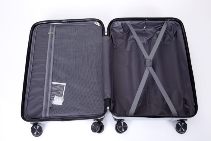 3 Piece Set Hardshell PP Luggage Sets Lightweight with TSA Lock (20/24/28) Silver - Image 17