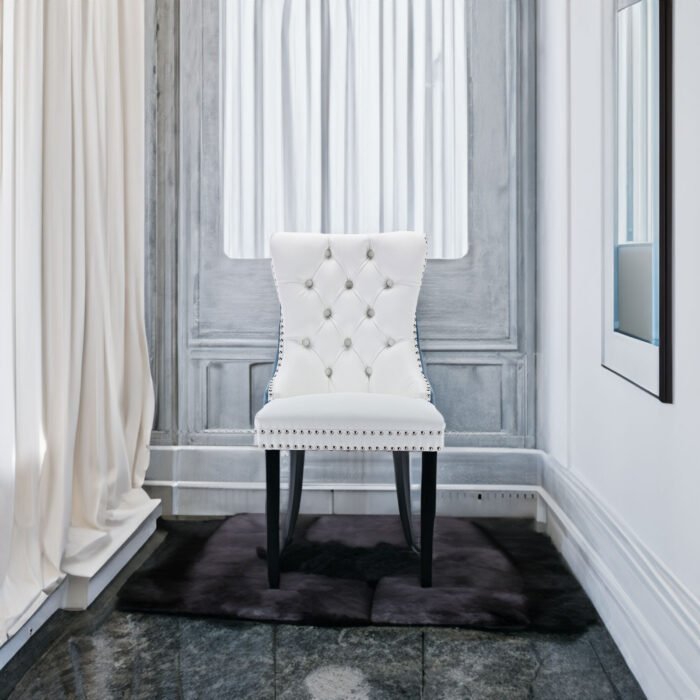 Furniture Nikki Collection Modern Tufted Solid Wood Contemporary PU (Set of 2) - Image 7