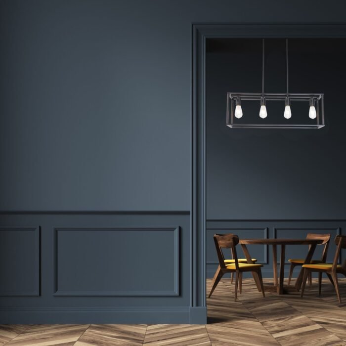 Industrial Vintage Open Frame 4 Light Ceiling Light - Image 8