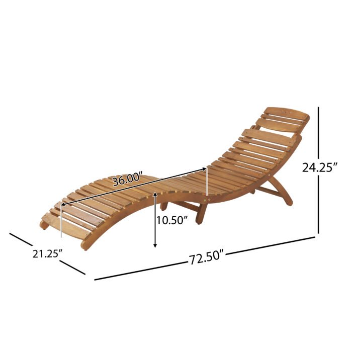 Lahaina Wood Foldable Sunbed - Image 9