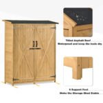Outdoor Wooden Storage Shed with Waterproof Asphalt Roof - Image 6