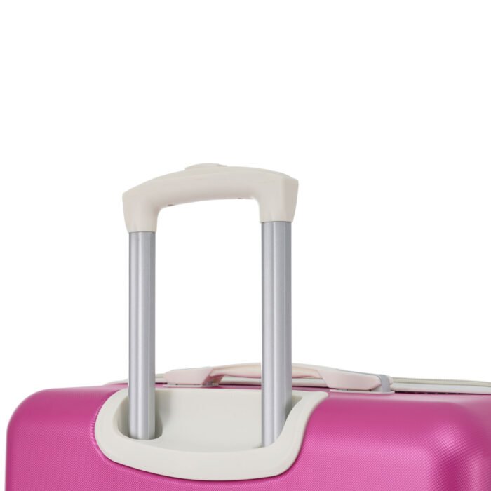 Expandable Lightweigh Single Vintage Luggage with TSA lock and Spinner Wheels (24) Pink - Image 7
