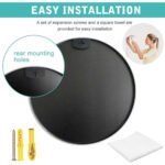 Black Metal Round Bathroom Mirror (16 inch) - Image 4