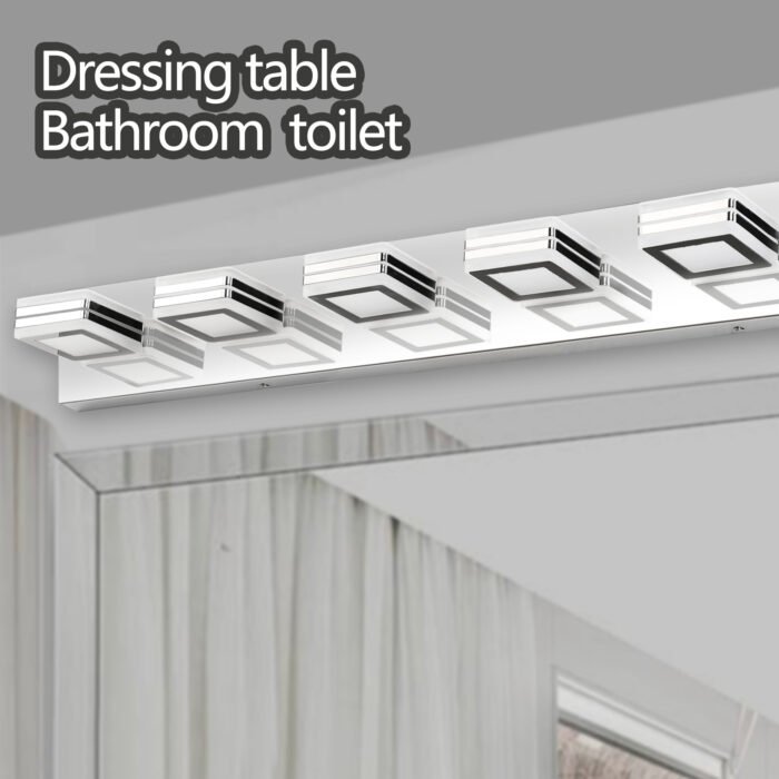 LED Modern Chrome Bathroom Vanity Light (6-Lights) - Image 6
