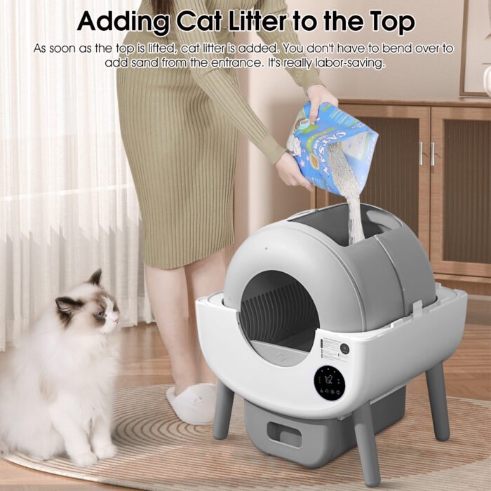 Smart Cat Litter Box, Self-Cleaning with Infrared/Gravity/Ambient Light Function - Image 9