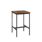 Bar Table Set with 2 Bar Chairs Industrial Style Brown and Black - Image 10