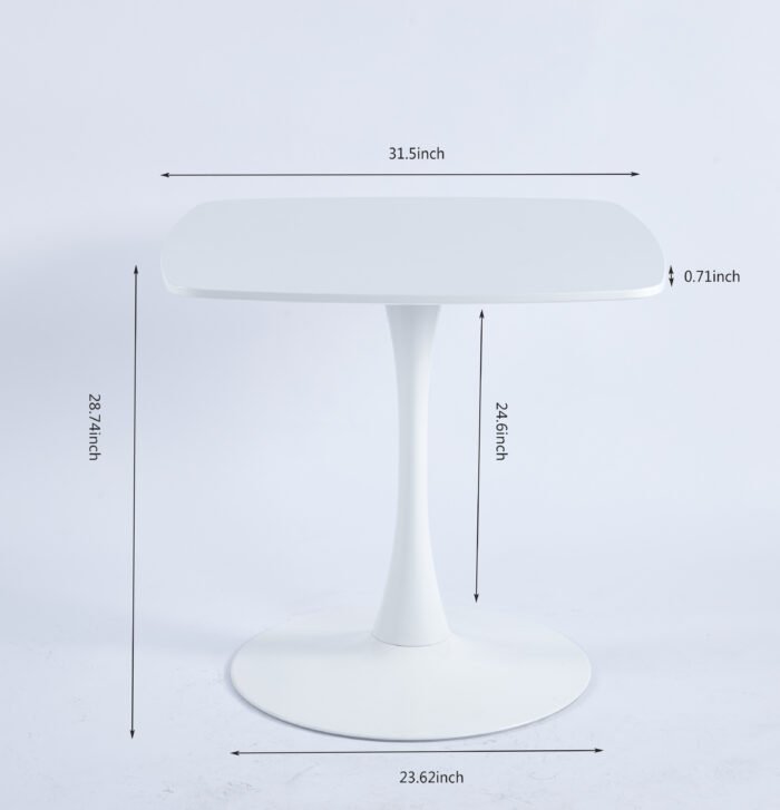 Kitchen Dining Table, White - Image 3