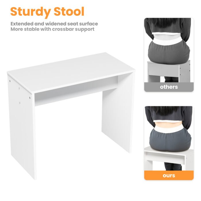 Vanity Desk Set with Stool and LED Lighting - Image 27