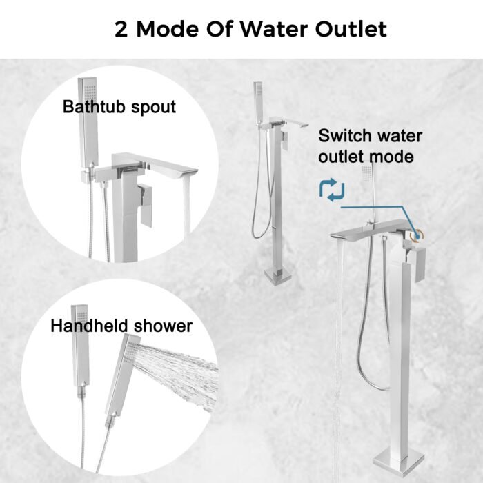 Single Handle Floor Mounted Freestanding Tub Filler - Image 5