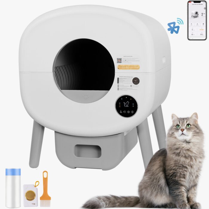 Smart Cat Litter Box, Self-Cleaning with Infrared/Gravity/Ambient Light Function - Image 3