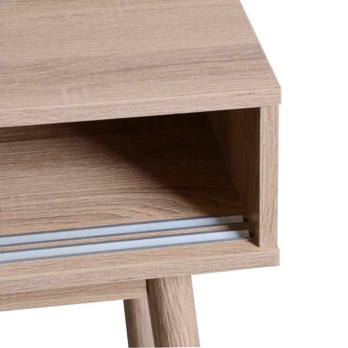 Mid-Century Writing Desk, White Panel Drawers - Image 8