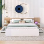 Platform Bed with Headboard, Drawers, Shelves, USB Ports and Sockets, Queen Size - Image 2
