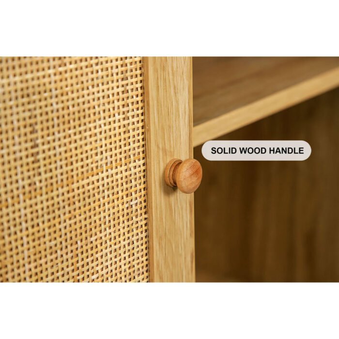Rattan Buffet Cabinet with Doors for Living Room - Image 7