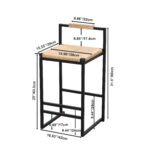 Bar Stools with Back Paper Rope Woven Counter (Set of 2) - Image 7