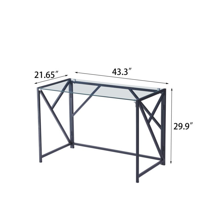 Tempered Clear Glass Computer Desk - Image 3