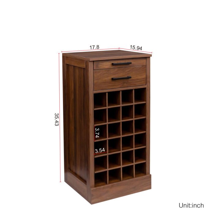 Walnut 28 bottle wine bar cabinet - Image 5