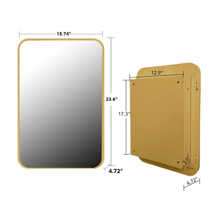 Embedded metal frame medicine cabinet with mirror storage - Image 6