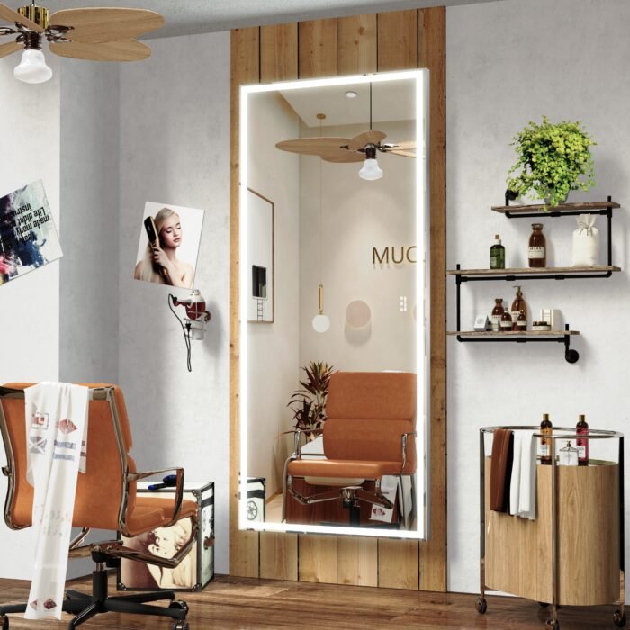 Large LED bathroom wall mounted mirror, with 3 color modes - Image 6