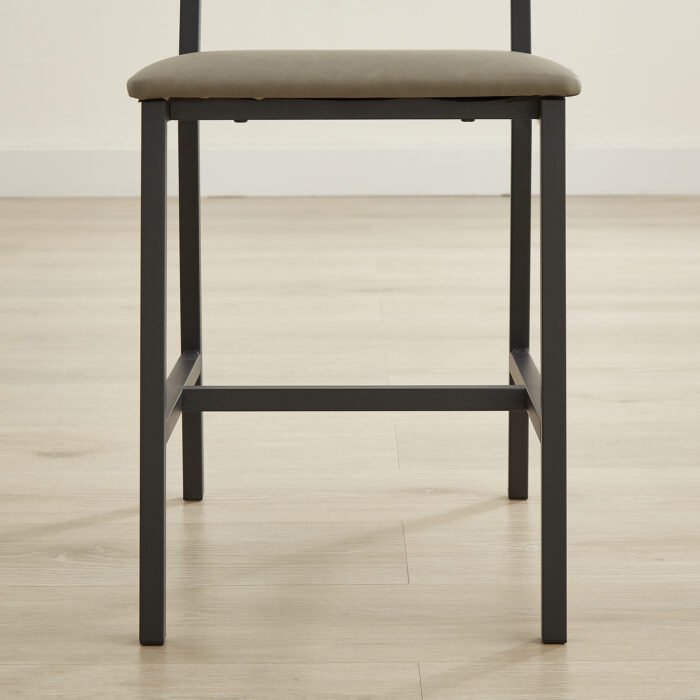 Dining Kitchen Table with 4 Upholstered Chairs Grey (Set for 5) - Image 12