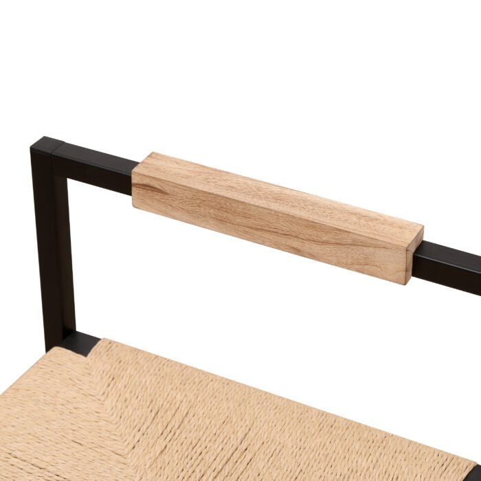 Bar Stools with Back Paper Rope Woven Counter (Set of 2) - Image 11